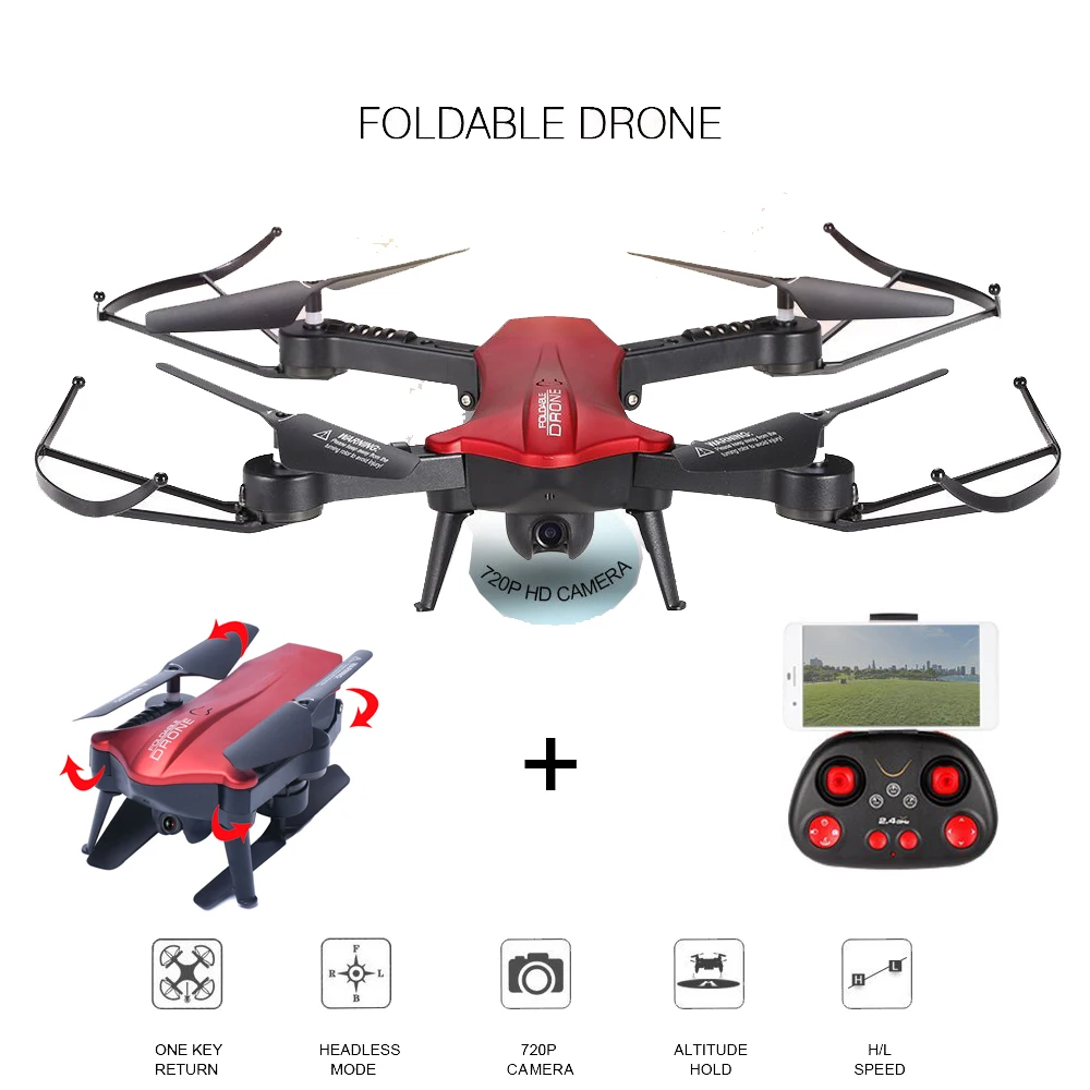 Складной селфи Дрон EBOYU(TM) L6060 L6060W 2 4G Wi Fi 720P угол обзора 110 градусов камера HD с