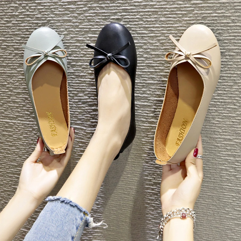 Новинка 2019 года женские балетки на плоской подошве с бантом слипоны мокасины