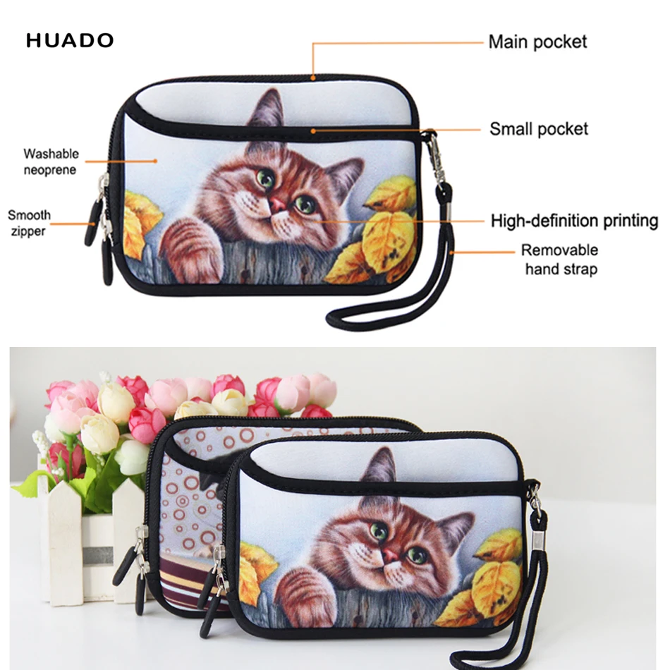 Customized Lady Wallet Short Zipper Purse Neoprene Wallets Bag coin purses mini change purse wallet |