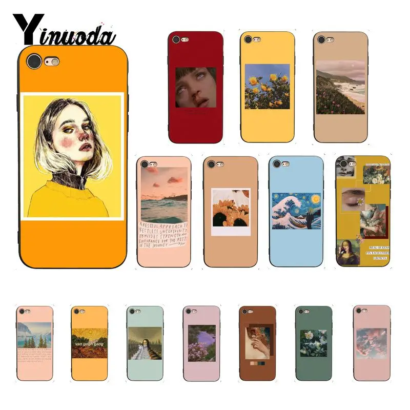 Силиконовый ТПУ чехол для телефона с рисунком Ван Гога Моны Лизы iPhone 13 8 7 6 6S 6Plus X XS