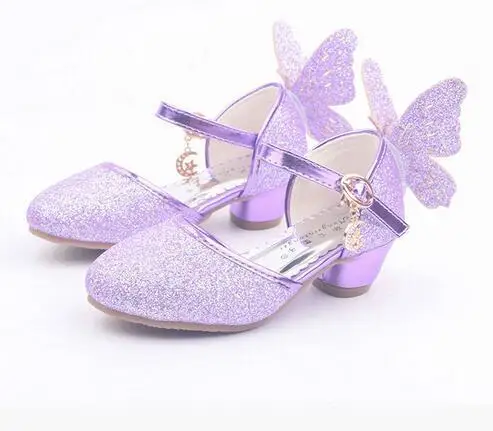 

2021 new summer children's sandals children PU leather princess shoes girls party flash butterfly sandals