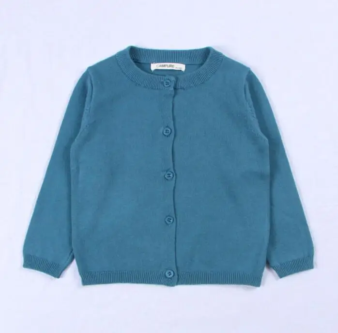 2019 New Blue Вязаный кардиган для мальчиков и девочек, осенне-весенний хлопковый свитер, верхняя одежда для маленьких детей, детские свитера, однотонная одежда для детей 1-7 лет - Цвет: 2019 New Blue
