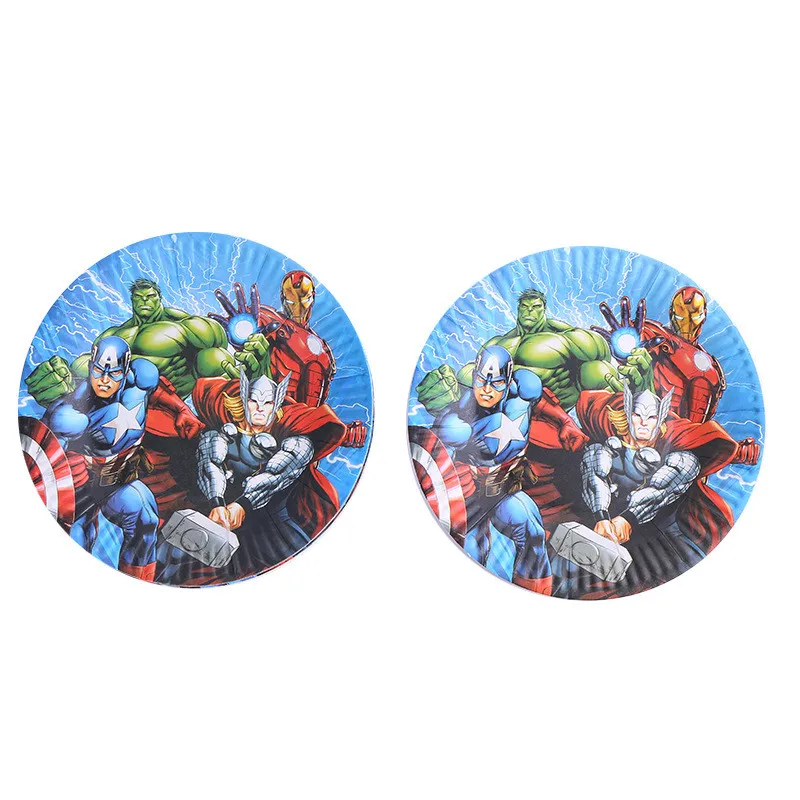 Plate 10pcs 10 шт./партия шт. подарочные сумки с героями мультфильмов, супергероями, Мстителями, для детей, для дня рождения, вечеринки, для детей, конфет, десерт, свадебное украшение, сумка - Цвет: Plate 10pcs