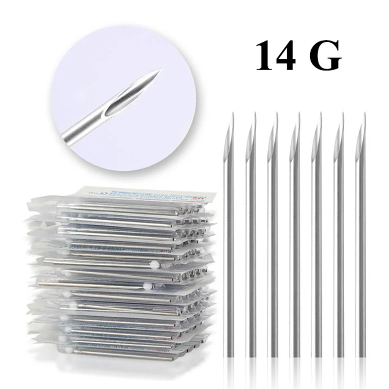 

Wholesale 100PCS 14G Piercing Needles Sterile Body Piercing Needles Assorted Sizes Sterile Tattoo Needles Supply Free Shipping