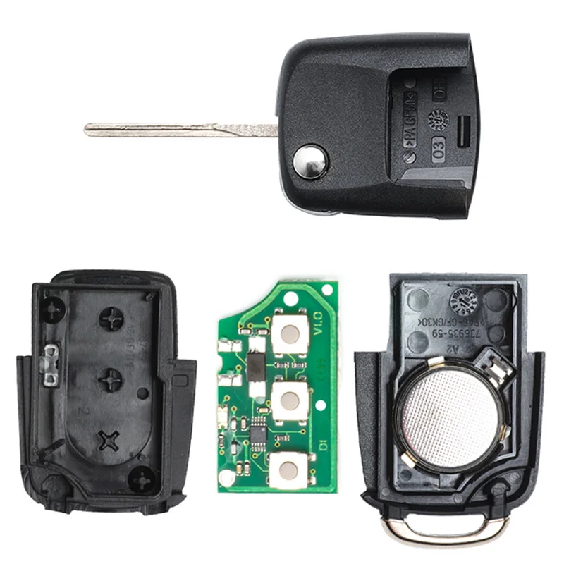 KEYECU 10x434 МГц ID48 чип 1K0 959 753 G / N флип 3 кнопки дистанционного ключа Fob для Volkswagen Skoda