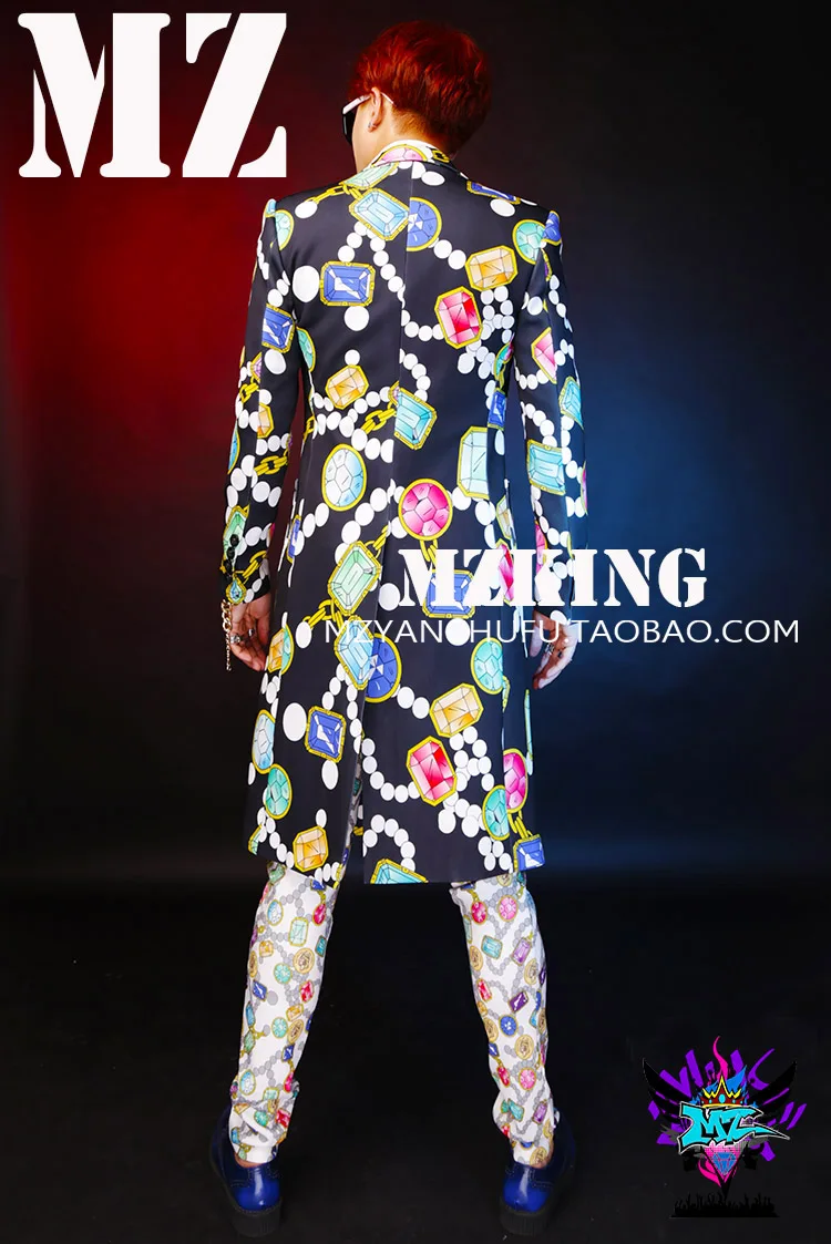 Новый мужской брендовый Тренч блейзер для певца ди джей Gd цвет драгоценный