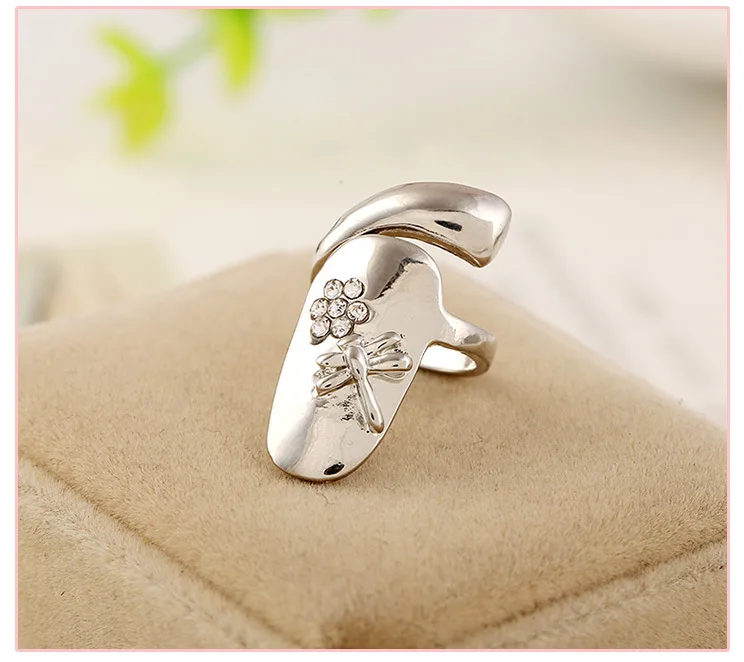 Серебряное/золотое металлическое кольцо для ногтей модное креативное украшение