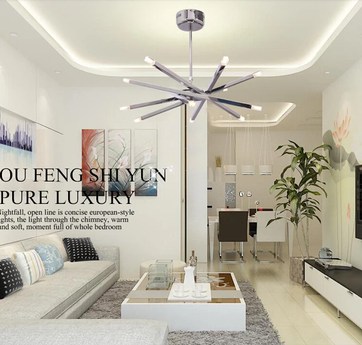 Shocker 12 огней стержень звезда потолочные лампы хром люстры кухонная арматура