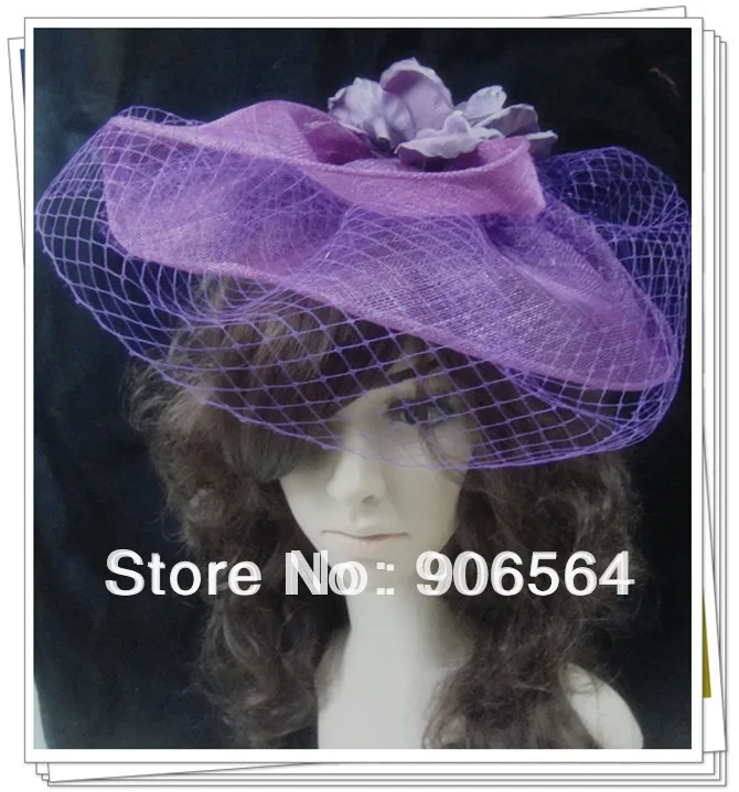 Sinamay Вуалетка шляпы с птичкой вуаль свадебные головные уборы Коктейльные шляпки