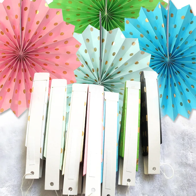 12'ཚcm 1 шт. Золотой горошек бумажный веер висячий декор для стен DIY Pinwheel