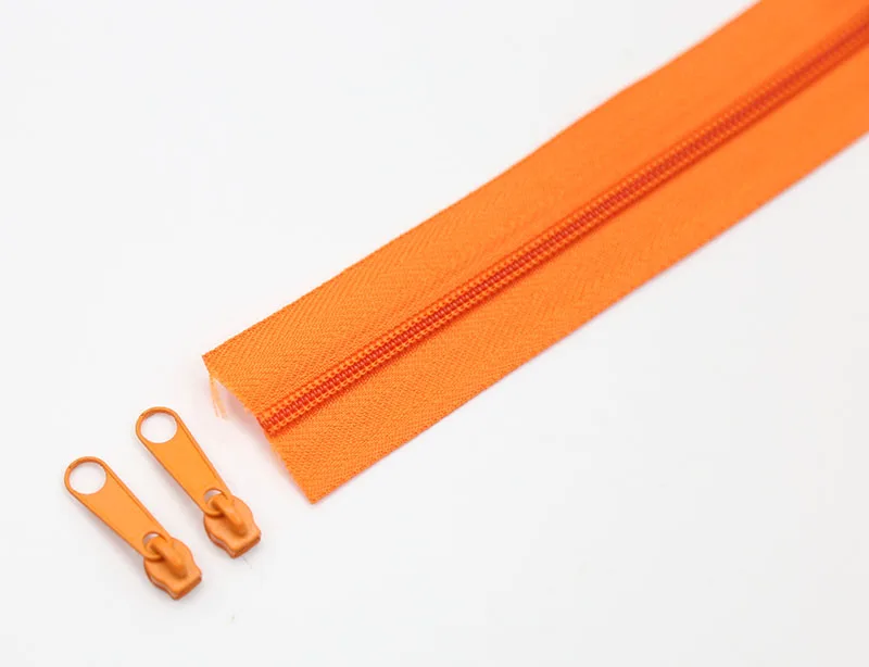 Orange 3 метра#3 нейлоновые катушки молнии с цветными подобранными ползунками для самостоятельного пошива одежды аксессуары 24 цвета вариант - Цвет: Orange
