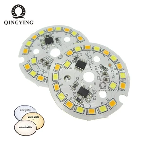 10 шт. 5 Вт 7 Вт 2835 SMD ac 220 В лампа CCT пластины, белыйтеплый белый два цвета в одном PCB LED плата интегрированный IC драйвер для светодиодной лампы