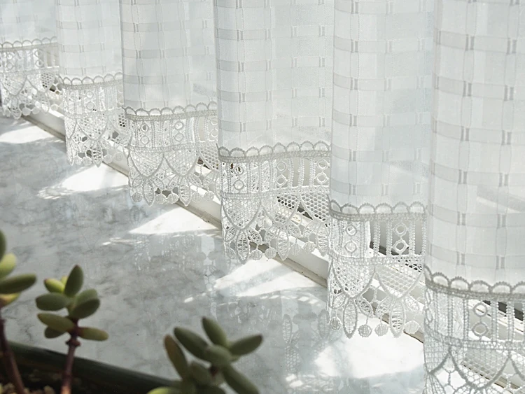 Прозрачные Занавески DUNXDECO белого цвета тюлевые занавески для кухонной двери