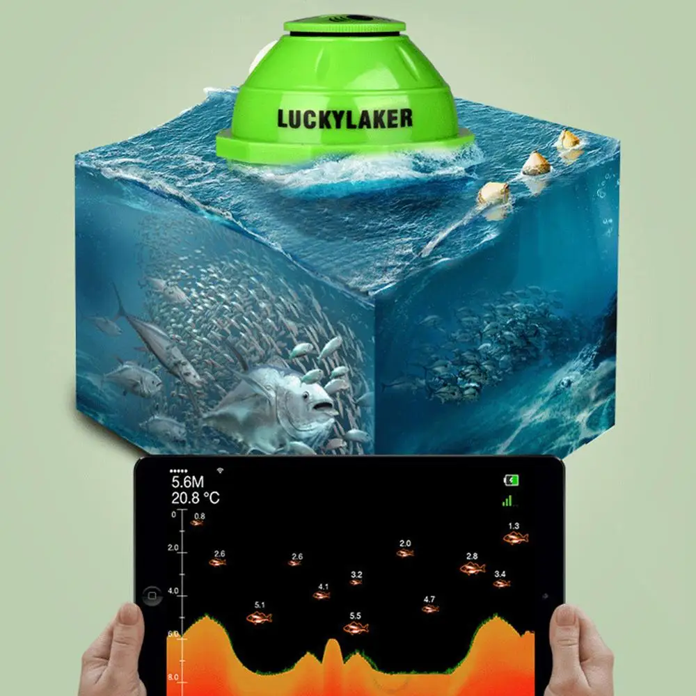 Беспроводной рыболокатор LUCKYLAKER FF916 подводный сонар приложение для поиска рыбы