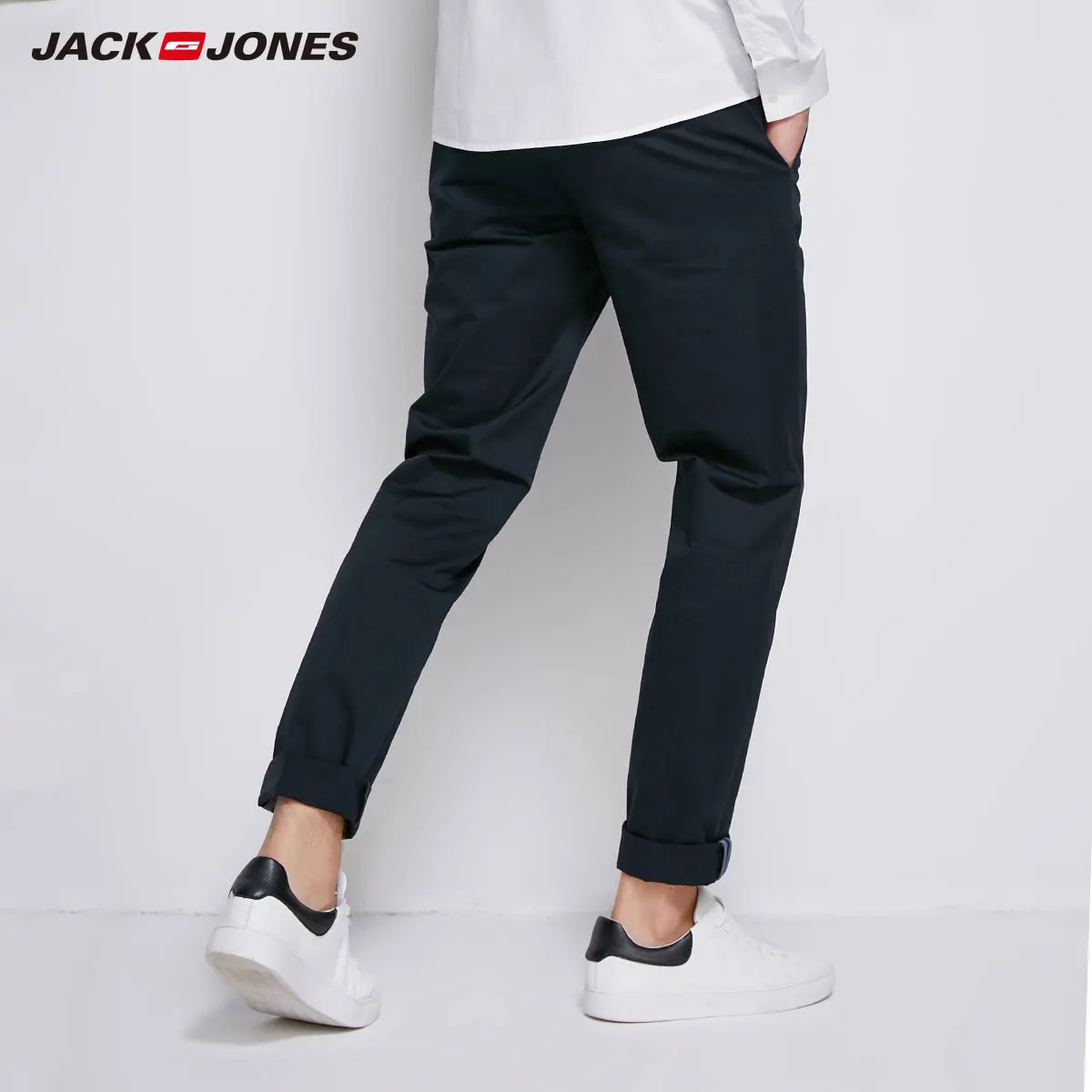 Мужские хлопковые брюки JackJones из эластичной ткани удобные дышащие повседневные в