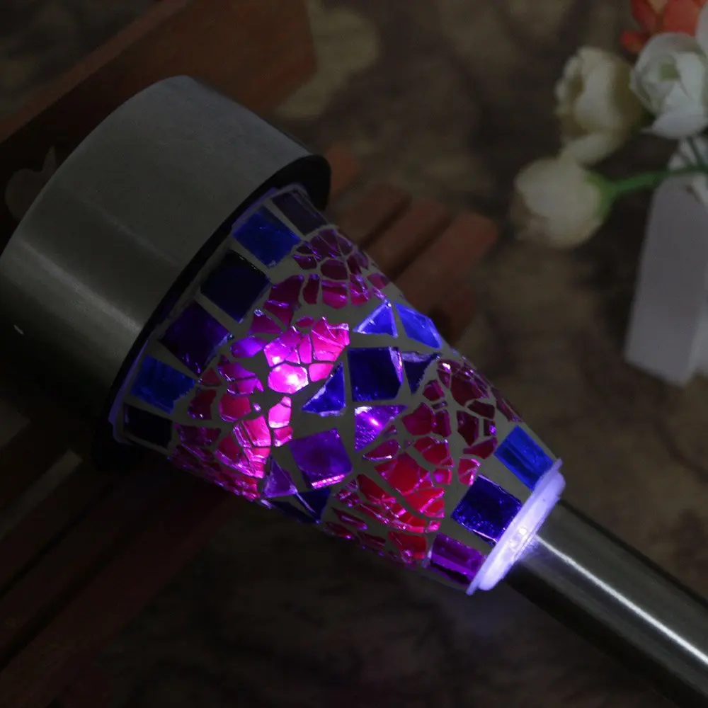 The new Solar lamps Power Mosaic LED Garden Light Stainless Steel Pieces Of Energy Outdoor Lamp For Lawn SunAK5019A | Лампы и