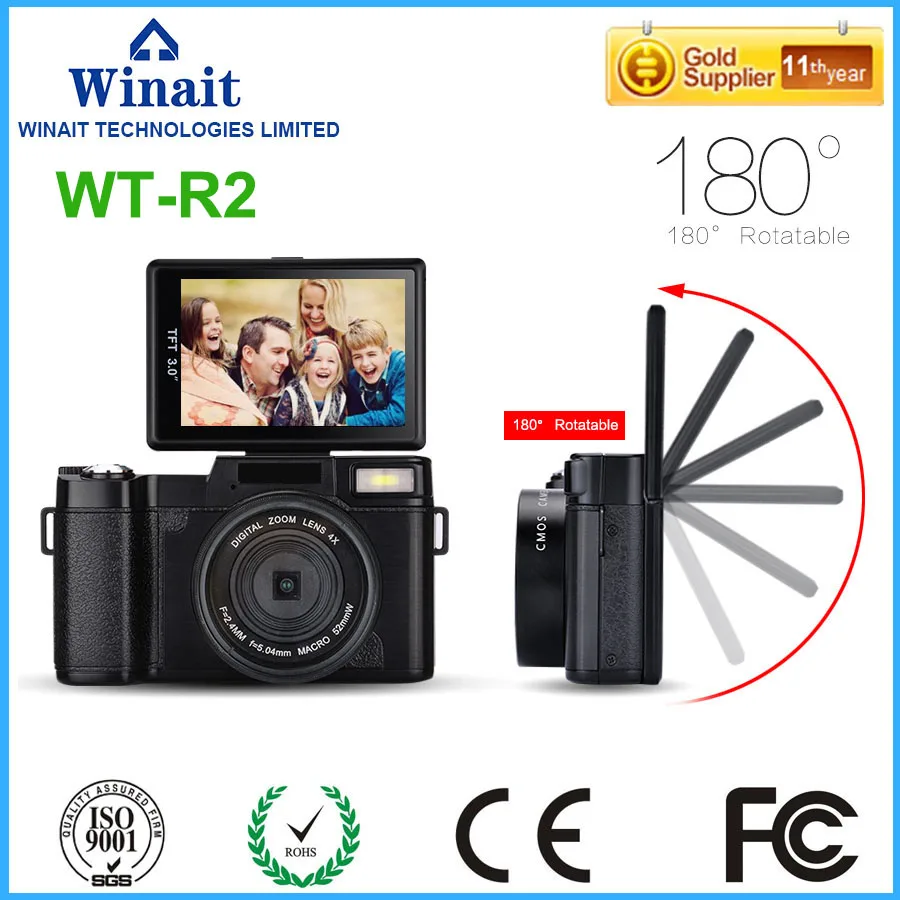 

Original Chinese DSLR Camera WT-R2 Max 24MP Shooting HDD/Flash Memory 800mA Lithium Battery Cameras 3.0" 1080P HD Video Recorder