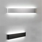 Современная минималистисветодиодный Алюминиевая СВЕТОДИОДНАЯ Лампа, прикроватный светильник, настенная лампа для комнаты, ванной, зеркала, креативный светильник прямого действия для коридора, черныйсеребристый