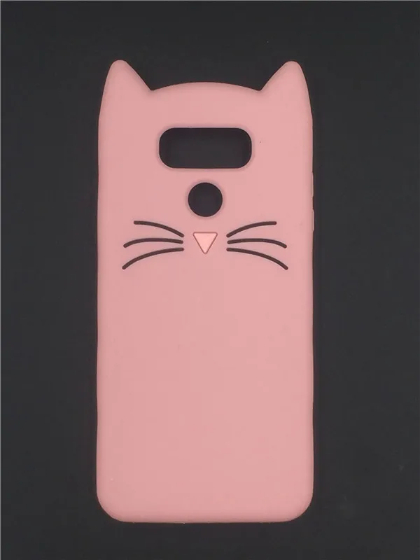 For LG G6 Soft Silicone Phone Case G 6 LGG6 5.7 inch 3D Cartoon Smile Black Cat Ears Beard Cover | Мобильные телефоны и