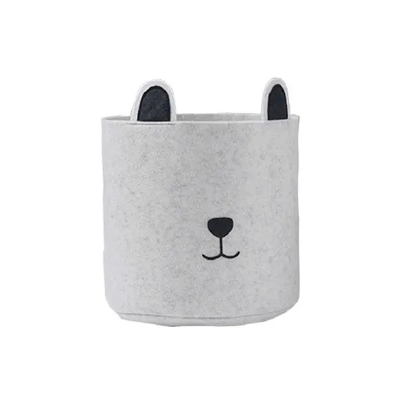 small grey Маленькая коробочка для хранения Nordic войлочная корзина яркого цвета, сделай сам складной стол офиса товары для дома милая собака печатных Nordic войлочная корзина - Цвет: small grey