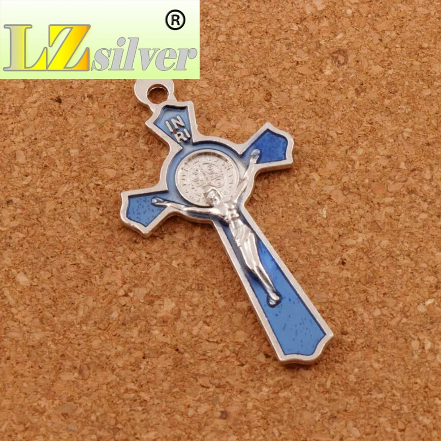 Эмаль орден Святого Бенедикта Крест Подвески ювелирные изделия DIY L423 6 шт 51x27 мм 9 цветов