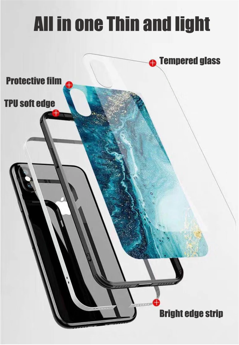Роскошный чехол из мраморного стекла для iPhone X XS MAX XR XS стеклянный силиконовый чехол для телефона для iPhone 7 8 Plus чехол s для iPhone 6 S 6s