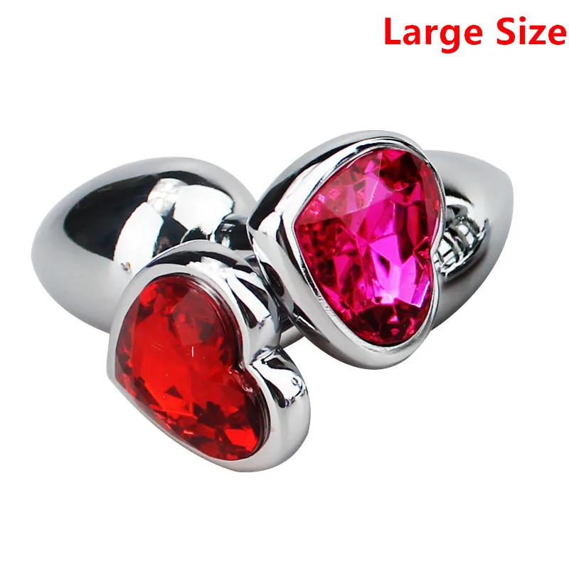 1pcs Big Size Stainless Steel Metal Anal Plug huge Dildo Sex Toys Products Butt Gay Adult Beads Heart shaped |