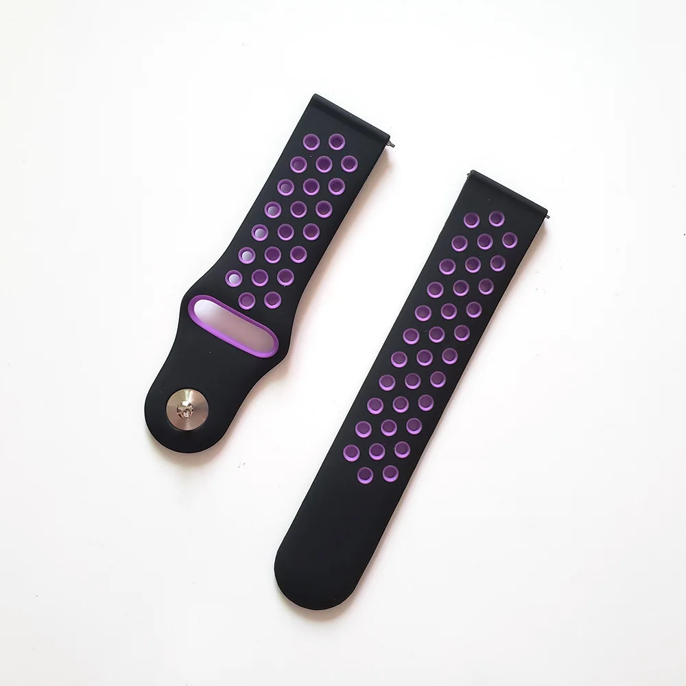 Black Purple Аксессуары для часов Garmin Venu Smart Watch силиконовый ремешок для GarminMove 3/Люкс/стиль Замена браслета ремешок для часов - Цвет ремешка: Black Purple
