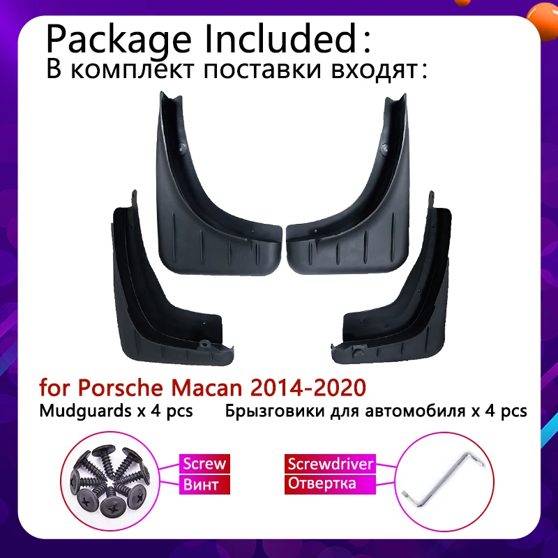 for Porsche Macan 2014~2020 Turbo GTS S Mudguard Car Fender Splash Flap Mud Guard Mudflap Accessories 2015 2016 2017 2018 2019 | Автомобили