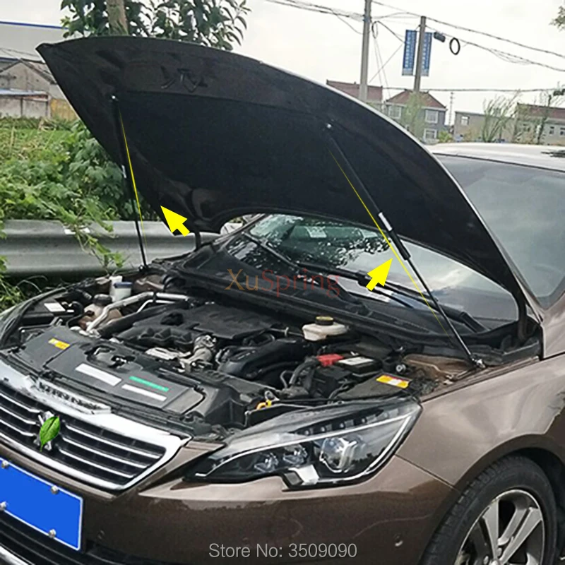 Для peugeot 308 T9 2013- Автомобильный капот Опора капота гидравлическая штанга стойки штанги подъем пружинный амортизатор Кронштейн Автомобильный-Стайлинг