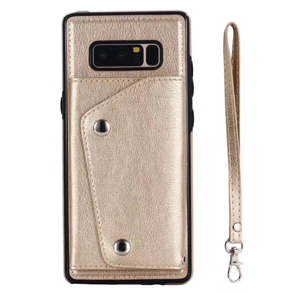 Чехол KISS с отделением для карт кожаный чехол для samsung Galaxy S9 S8 Note 9 8 S7 Edge флип-чехол для телефона для samsung Note 9 8 S9 S8 Plus кошелек - Цвет: Gold
