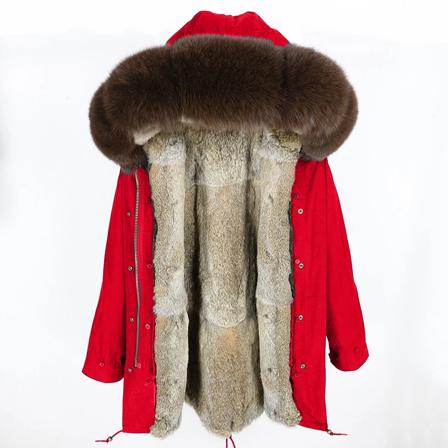 OFTBUY, зимняя женская куртка, длинная парка, Воротник из натурального Лисьего меха, капюшон, подкладка из натурального кроличьего меха, Толстая теплая парка, уличная Роскошная - Цвет: 11