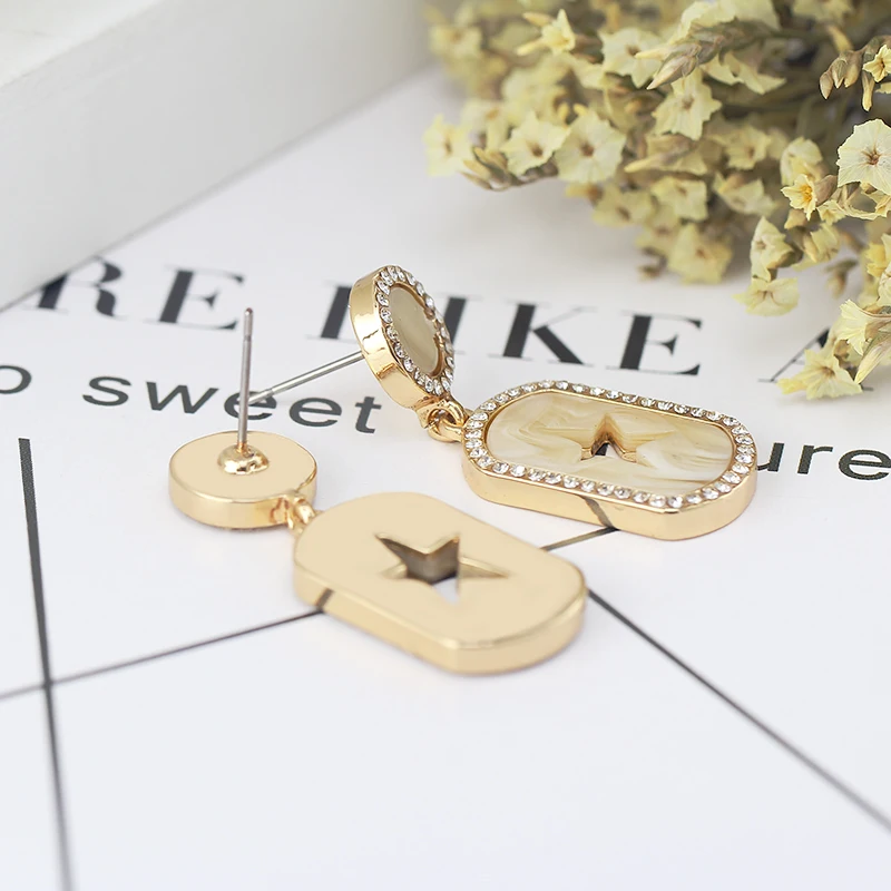 Новинка 2018 года дизайн модные женские туфли Jewelry ацетат длинные подвески сережки