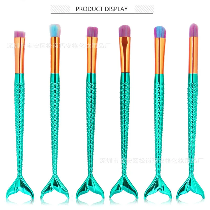 6 шт./компл. Косметические кисти для макияжа Русалочки набор инструментов Тени
