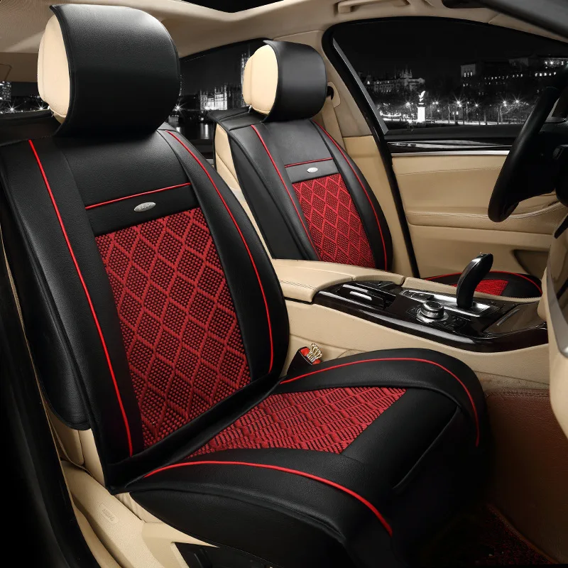 Модный кожаный чехол для автомобильного сиденья Ice Silk универсальный из