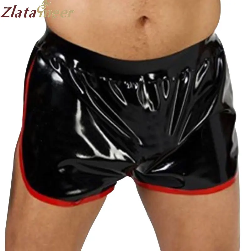 

Men 's Latex Rubber Shorts Sexy Boxer Short Pants LPM084