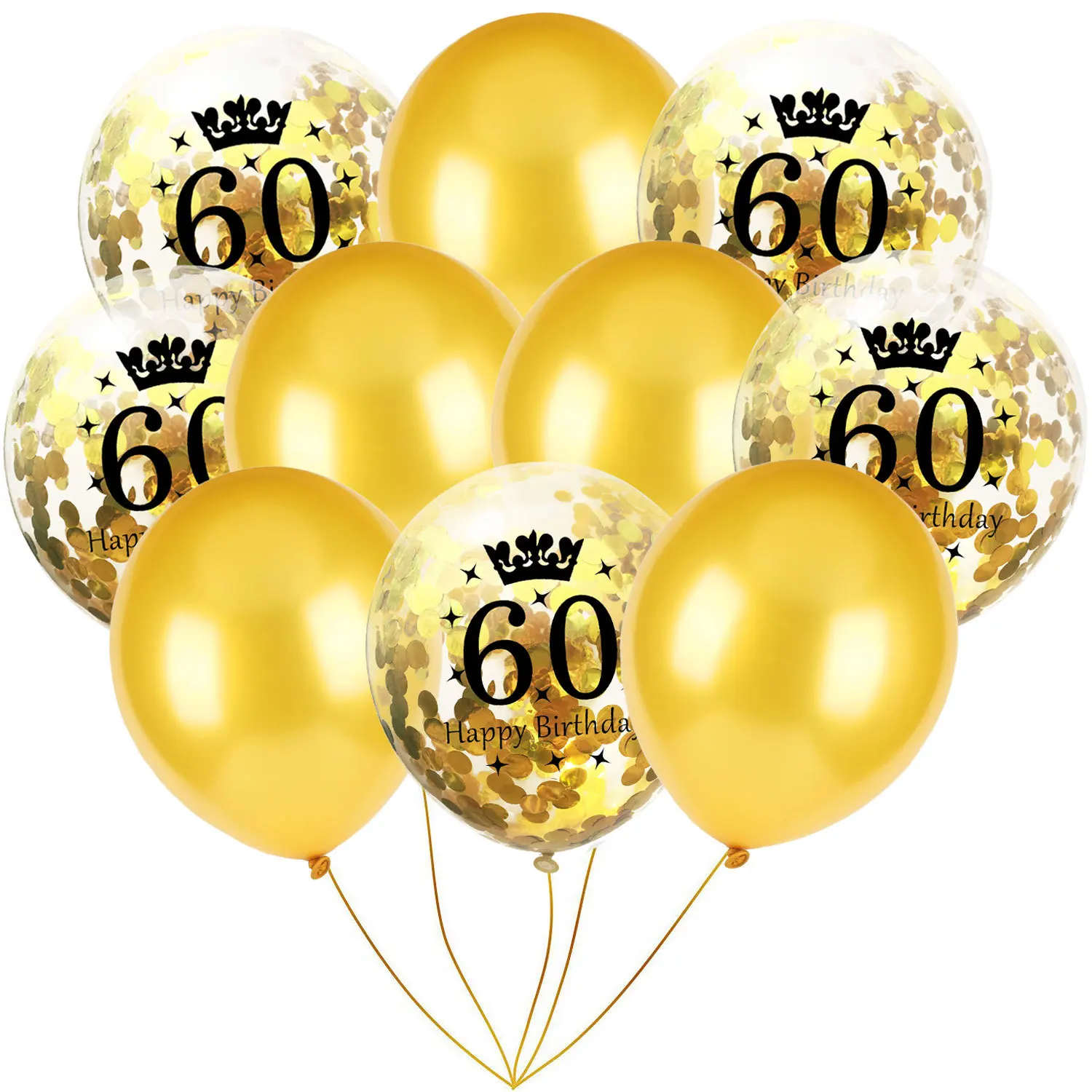 10 Amawill 60th День Рождения вечерние украшения золотой и черный латекс Globos с днем рождения черный баннер золото 60 воздушные шары вечерние принадлежности 75D - Цвет: 10