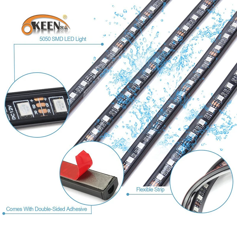 Автомобильная светодиодная лента RGB OKEEN 5050 SMD 12 В постоянного тока 6000K