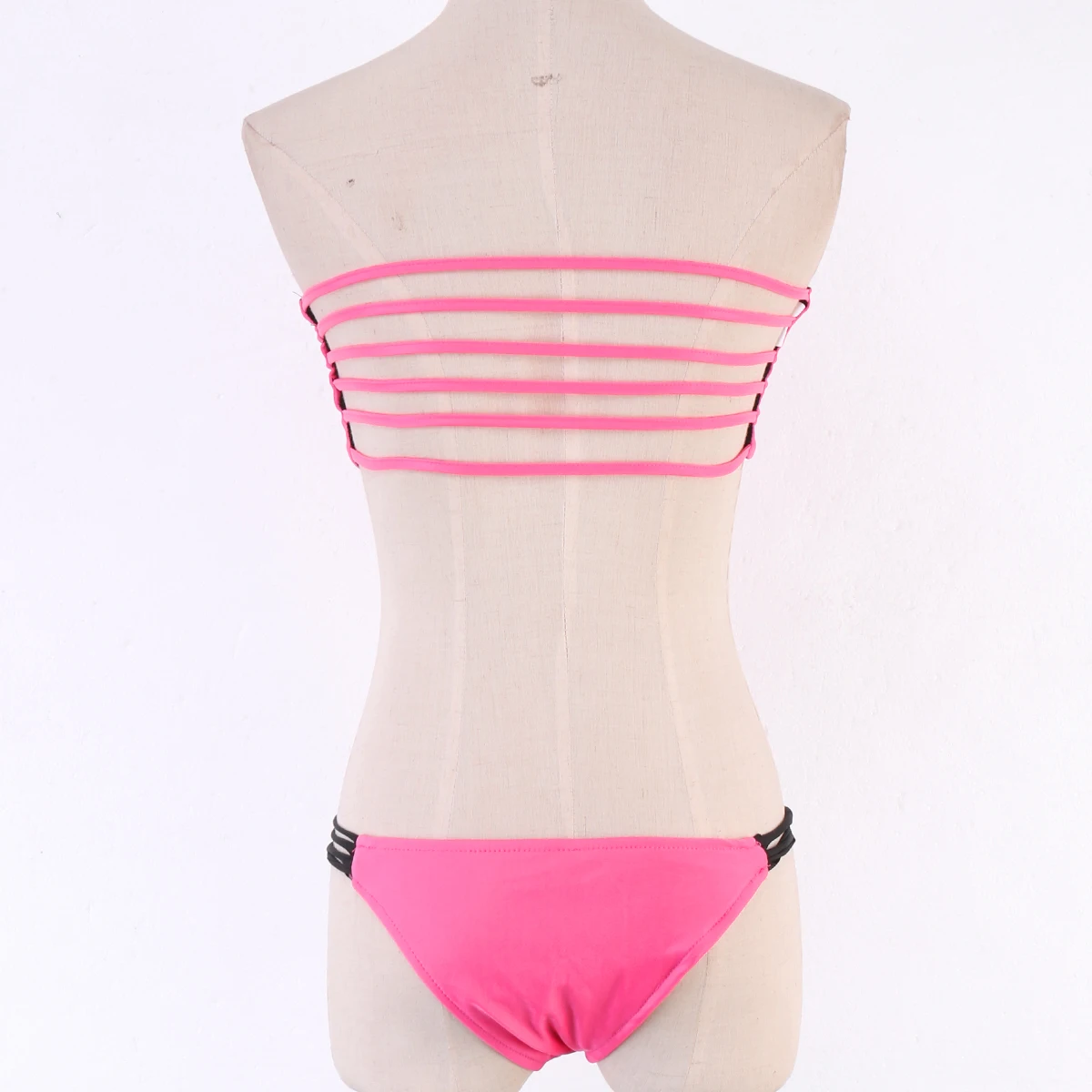 Сексуальный женский новый 2018 однотонный простой купальник бикини набор