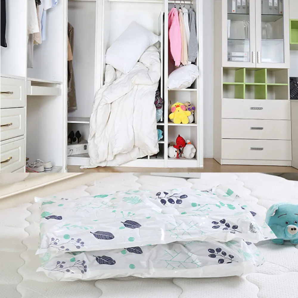 Eco-friendly Foldable Space Vacuum Dust-Proof Storage Bags Reusable Vacum Seal Bag Home bedroom Clothes Quilt Storage Bags