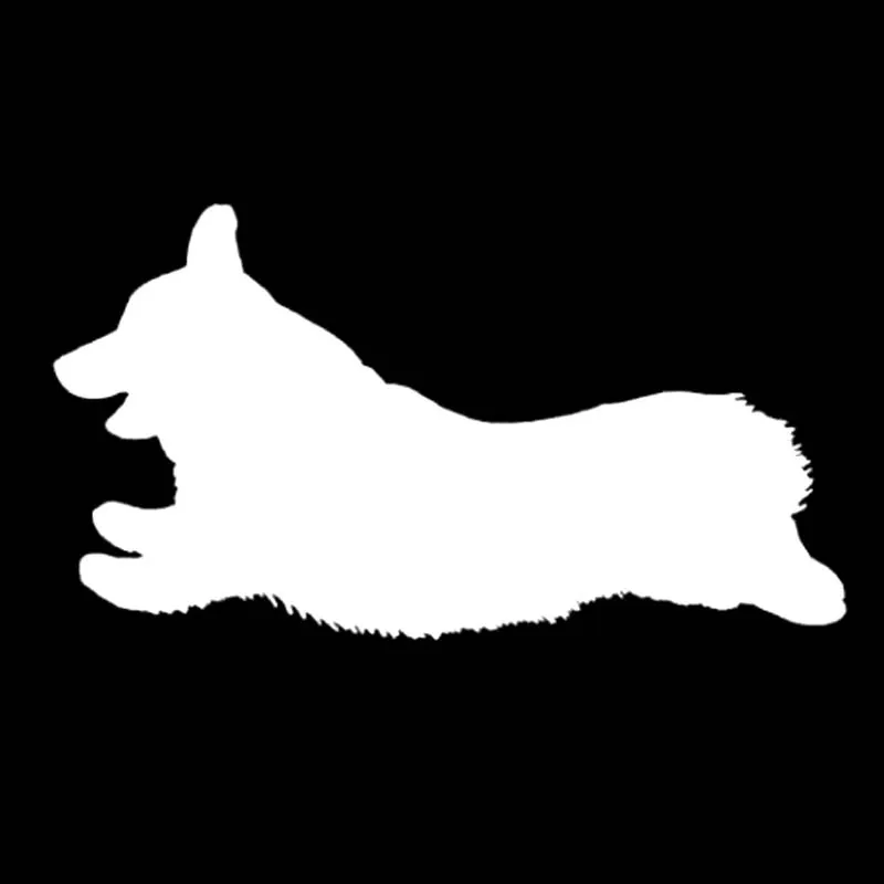TGS 15CM * 8 1 CM Corgi Dog Sprinting Виниловая наклейка на автомобиль черная/Серебристая