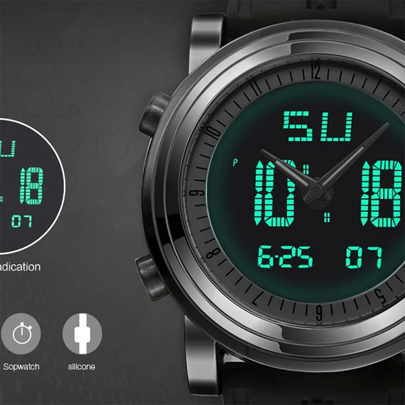 Спортивные часы SINOBI для мужчин и женщин аналоговые цифровые светодиодные