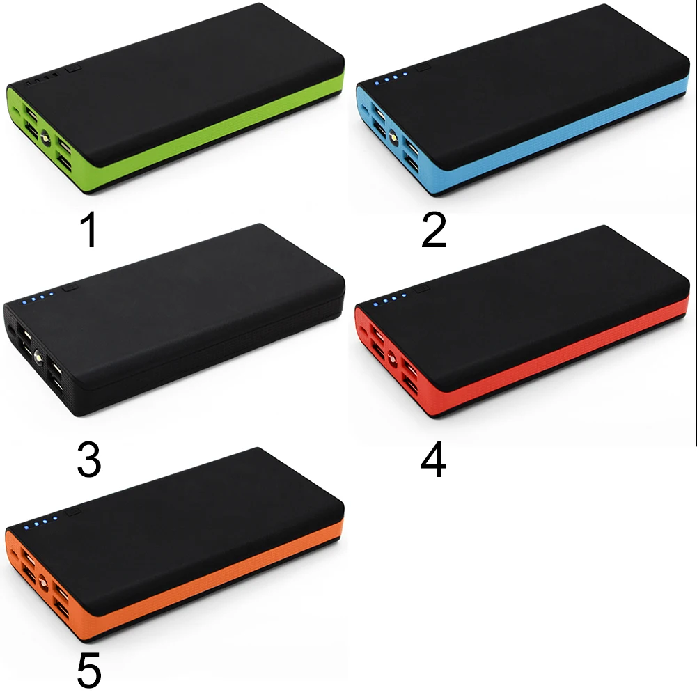 4 usb порта DIY power Bank универсальный пылестойкий внешний светодиодный пластиковый