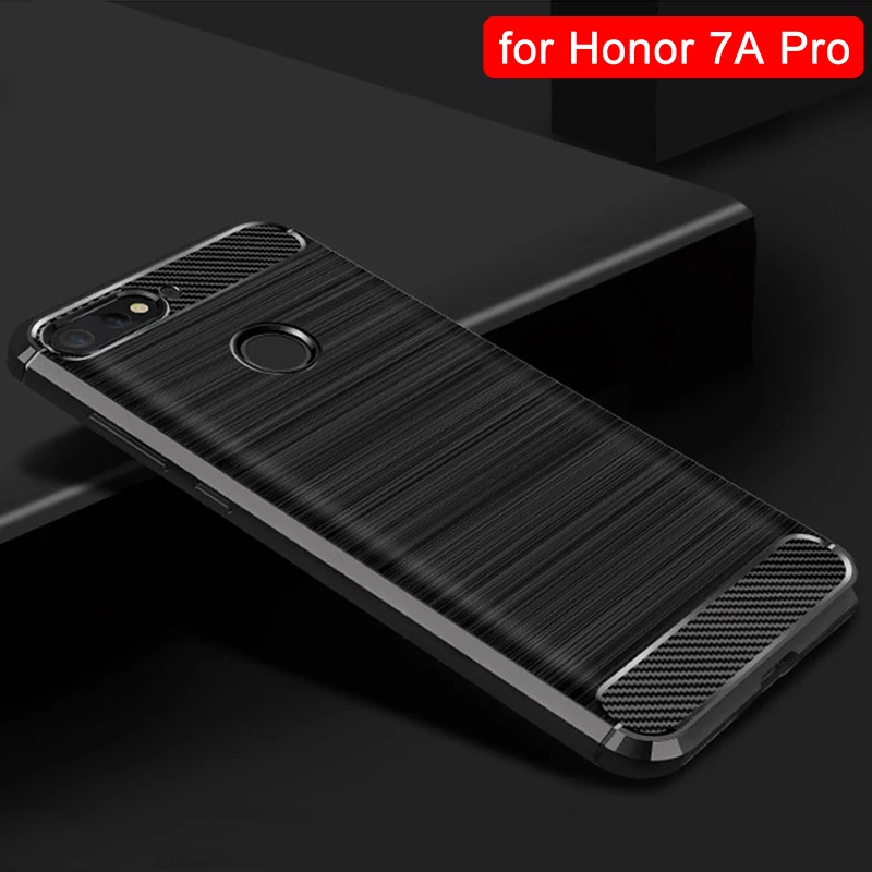 Чехол для Honor 7A Pro чехол Huawei задняя крышка из углеродного волокна ТПУ бампер Y6 Prime