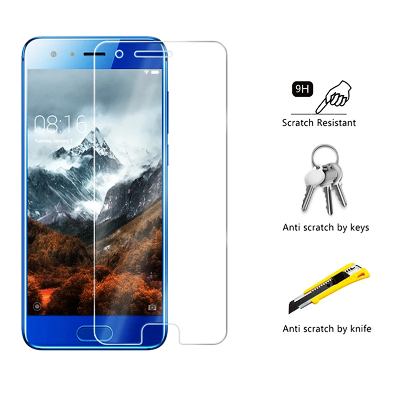 2 шт закаленное Стекло для Huawei Honor 9 удобный телефонный Футляр Чехол Экран