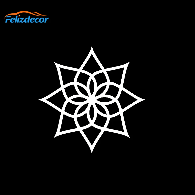 Наклейка для автомобиля "Простой лотос мандала" размером 13*13 см, белая и черная, в стиле йога зен бохо, популярная модель L736.