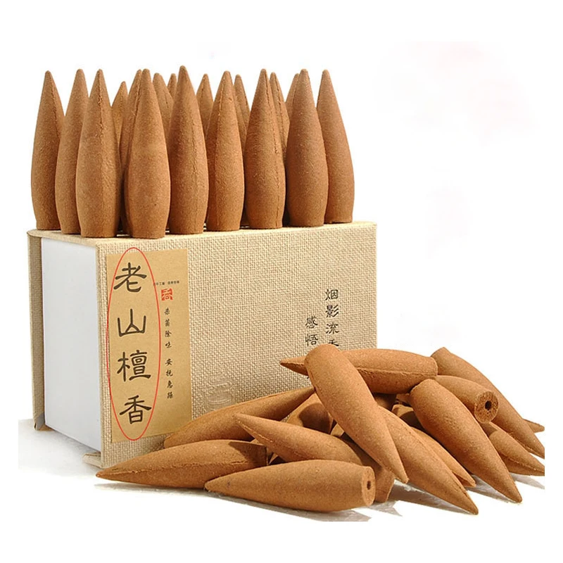 22pc/box 30minutes Backflow incense Laoshan Sandalwood Tibetan Tower Lengthened version Buddhism | Дом и сад