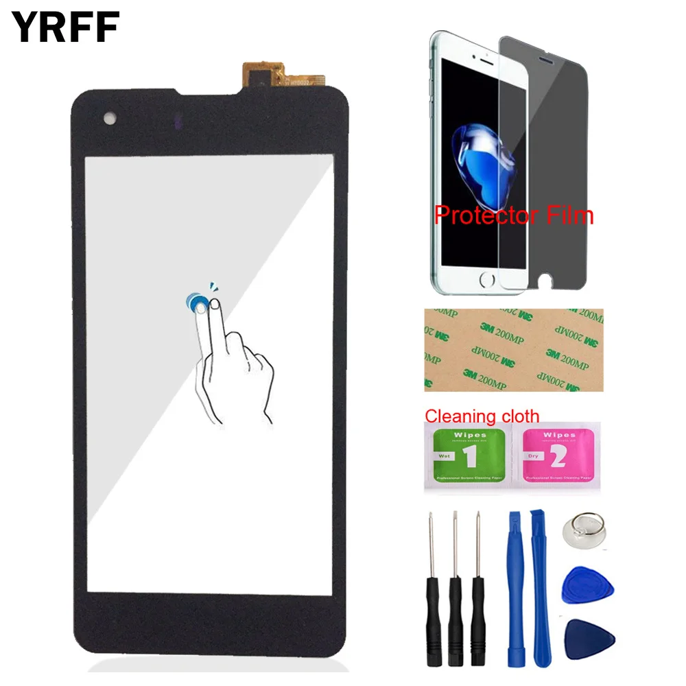 YRFF 4,7 ''переднее Сенсорное стекло для смартфона, дигитайзер, панель, объектив, сенсор для высокого экрана, Omega Prime S, защитная пленка, клей