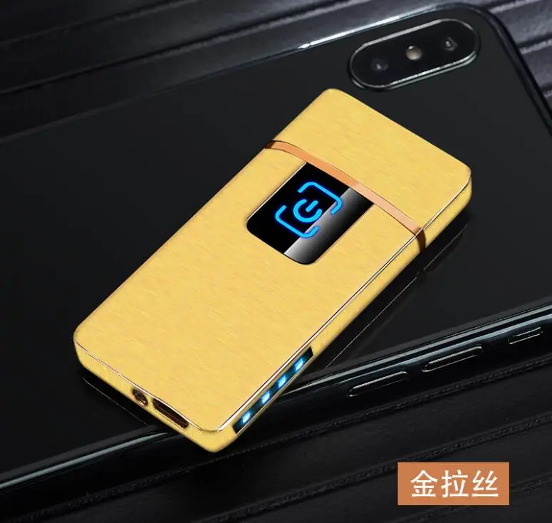 gold Эксклюзивный взрыв модели дым usb Зажигалка usb прикуриватель Электрический может взять самолет в путешествие - Цвет: gold