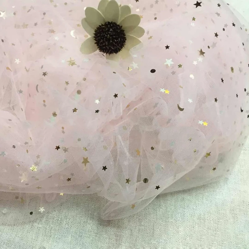 150 см* 100 см/шт блестящая Звезда Сетка Тюль Ткань DIY Мантилья швейные принадлежности красивое свадебное платье одежда материал украшения